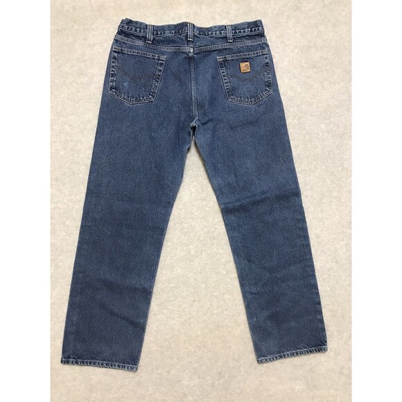 Carhartt Jeans Mens 38x32 B480 DVB Straight Traditional Fit Denim Workwear - Picture 3 of 13